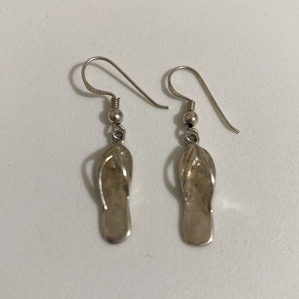 925 Sterling Silver Flip Flop Earrings